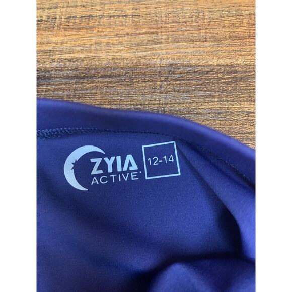 ZYIA Girl's Active Navy Leggings with Scalloped  Hem / Size: L 12-14 - Picture 4 of 12